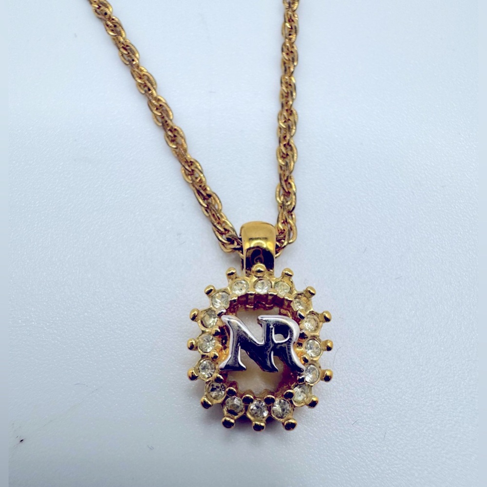 Vintage Nina Ricci Gold Plated Necklace and Pendant